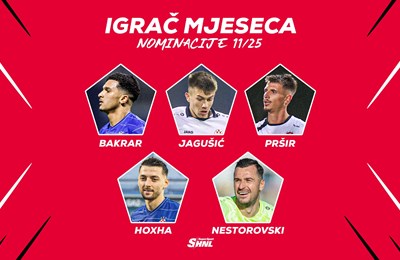 SuperSport HNL nominacije: Jagušić opet konkurira za igrača mjeseca, Hoxha ide po novu nagradu