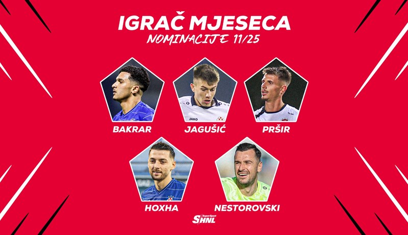 SuperSport HNL nominacije: Jagušić opet konkurira za igrača mjeseca, Hoxha ide po novu nagradu