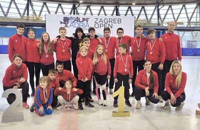 Mladi hrvatski brzoklizači na Alpe Adria Trophy Zagreb Open 2025 osvojili 12 odličja